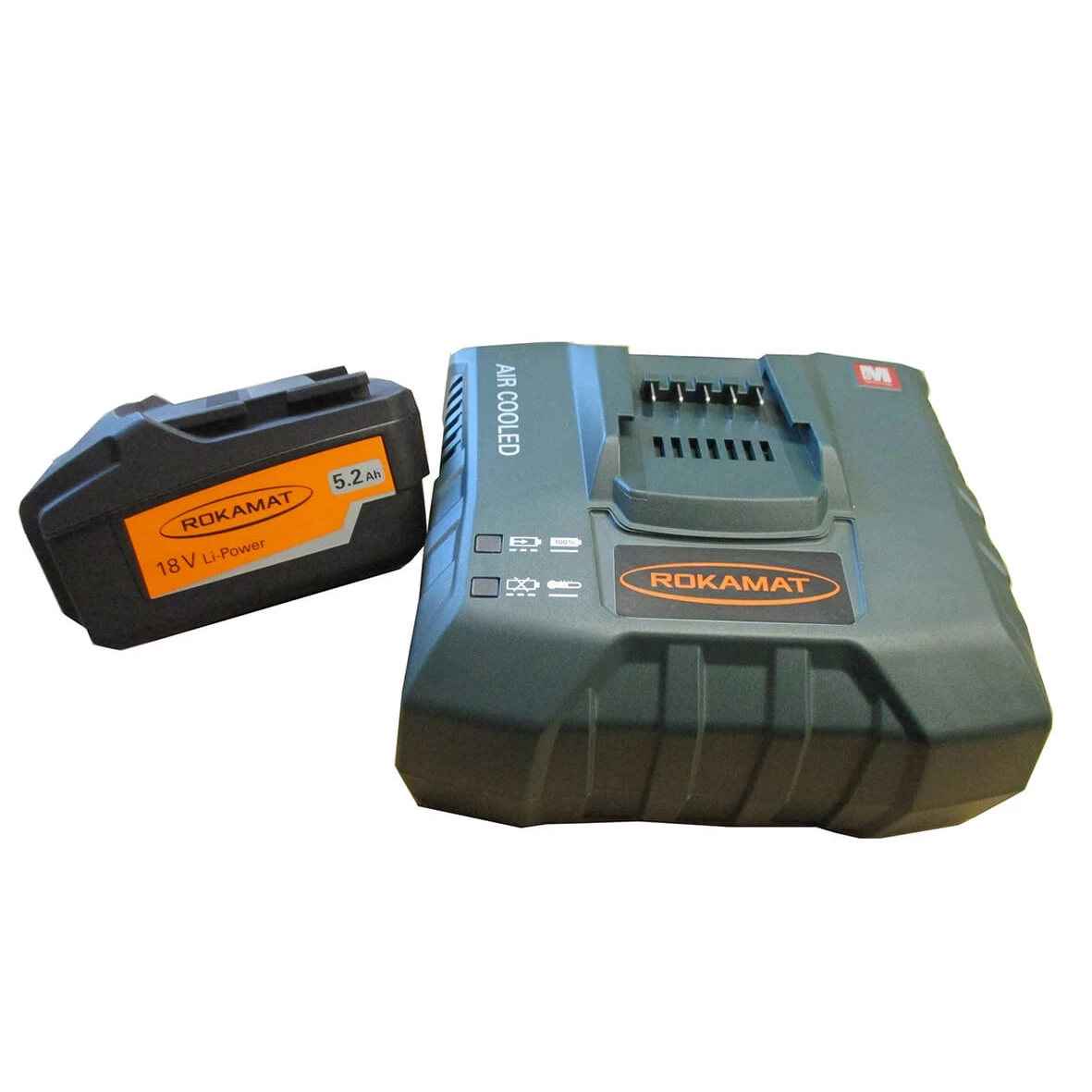 Rokamat Lot De Batterie 08066 Batterie 18 Volts 5,2 Ah Li-Ion + Chargeur Rapide 1 Rokamat Lot De Batterie 08066 Batterie 18 Volts 5,2 Ah Li-Ion + Chargeur Rapide