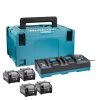 Makita Accessoires Lot De Batterie 191U28-6 Kit De Démarrage XGT DC40RB Dual Charger + 4 X Batterie BL4040 40V Max 4.0Ah Dans MBox