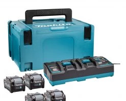 Makita Accessoires Lot De Batterie 191U28-6 Kit De Démarrage XGT DC40RB Dual Charger + 4 X Batterie BL4040 40V Max 4.0Ah Dans MBox