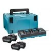 Makita Accessoires Lot De Batterie 191U42-2 Kit De Démarrage XGT DC40RB Dual Charger + 4 X Batterie BL4050F 40V Max 5.0Ah Dans MBox