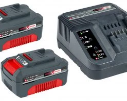 Einhell Lot De Batterie 4512098 Kit De Démarrage 18V 2x 3,0 Ah + Chargeur De Batterie