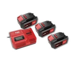Flex-tools Accessoires Lot De Batterie 491349 P-Set 55 R Accu Set 18V 5.0Ah - 2 X AP18.0/5.0 Batteries + Chargeur Rapide CA10.8/18.0