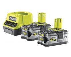 Ryobi Accessoires Lot De Batterie 5133003364 RC18120-250 2 X Batterie One+ 18 Volt 5.0 Ah Li-ion