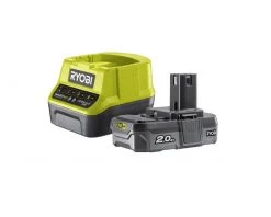 Ryobi Accessoires Lot De Batterie 5133003368 RC18120-120 Batterie One+ 18 Volt 2.0 Ah Li-ion + Chargeur