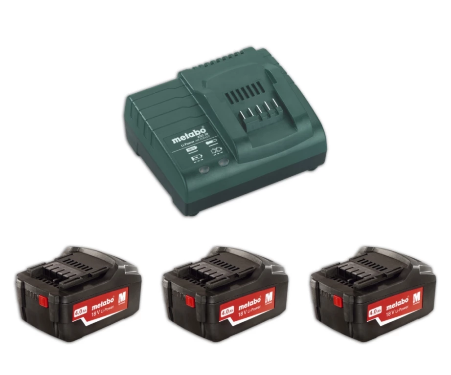 Metabo Accessoires Lot De Batterie 685049000 Pack Batterie 3 X 18V 4.0Ah Li-Ion + Chargeur ASC30-36 1 Metabo Accessoires Lot De Batterie 685049000 Pack Batterie 3 X 18V 4.0Ah Li-Ion + Chargeur ASC30-36