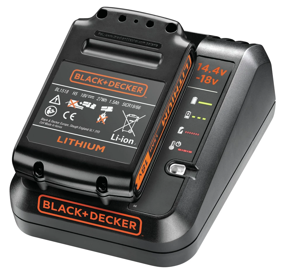 Black & Decker Lot De Batterie BDC1A15-QW Chargeur + Batterie 18 Volt 1,5 Ah Li-ion 1 Black & Decker Lot De Batterie BDC1A15-QW Chargeur + Batterie 18 Volt 1,5 Ah Li-ion