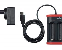 Wiha Chargeur De Batterie Chargeur Pour Batterie Type 18500 Li-ion Avec USB Et Prise Euro (41915)