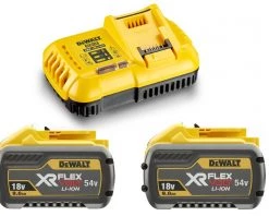 DeWalt Accessoires Lot De Batterie DCB118X2-QW Pack 2 Batteries XR FLEXVOLT 54V 9Ah Li-Ion + Chargeur Rapide