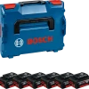 Bosch Bleu Accessoires Lot De Batterie Jeu De Batteries En L-Boxx - 6 X GBA 18V 4.0 Ah Li-ion 1600A02A2S