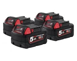 Milwaukee Accessoires Lot De Batterie M18 B5 4-pack 4 X Batterie 18 Volt 5.0Ah Li-Ion