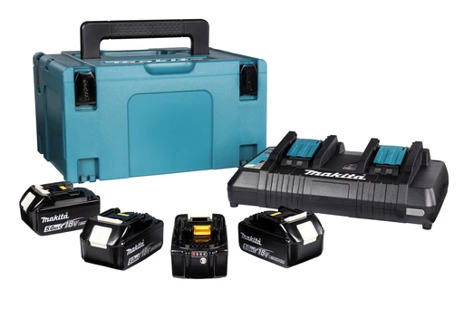 Makita Accessoires Lot De Batterie Pack - 4 Batteries 18 V Li-Ion + 1 Chargeur Double Dans Coffret MAK-PAC 1 Makita Accessoires Lot De Batterie Pack - 4 Batteries 18 V Li-Ion + 1 Chargeur Double Dans Coffret MAK-PAC