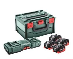 Metabo Accessoires Lot De Batterie Pack Batterie 4 X 18V LiHD 10.0Ah + Chargeur ASC 145 DUO Dans MetaBox 685143000