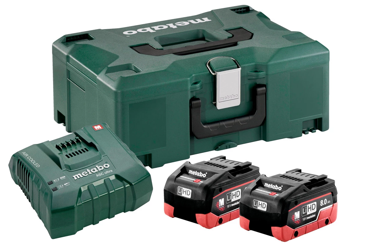 Metabo Accessoires Lot De Batterie Set De Batteries 2 X 18V LiHD 8.0Ah + 1 X Lader ASC Ultra 685131000 1 Metabo Accessoires Lot De Batterie Set De Batteries 2 X 18V LiHD 8.0Ah + 1 X Lader ASC Ultra 685131000