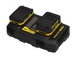Stanley Lot De Batterie SFMCB24 Chargeur De Batterie Double Fatmax V20 18 Volts