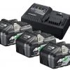 HIKOKI Accessoires Lot De Batterie UC18YSL3WB3 BoosterPack -3 X BSL36B18 Batterie Multivolt 36V 4.0Ah/ 18V 8.0Ah Li-Ion + Chargeur Rapide UC18YSL3