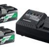 HIKOKI Accessoires Lot De Batterie UC18YSL3WEZ Pack 2 Batteries Multivolt + Chargeur Rapide
