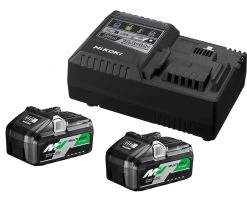 HIKOKI Accessoires Lot De Batterie UC18YSL3WFZ Booster Pack - 2 X BSL36B18 Batterie Multivolt 36V 4.0Ah/ 18V 8.0Ah Li-Ion + Chargeur Rapide UC18YSL3
